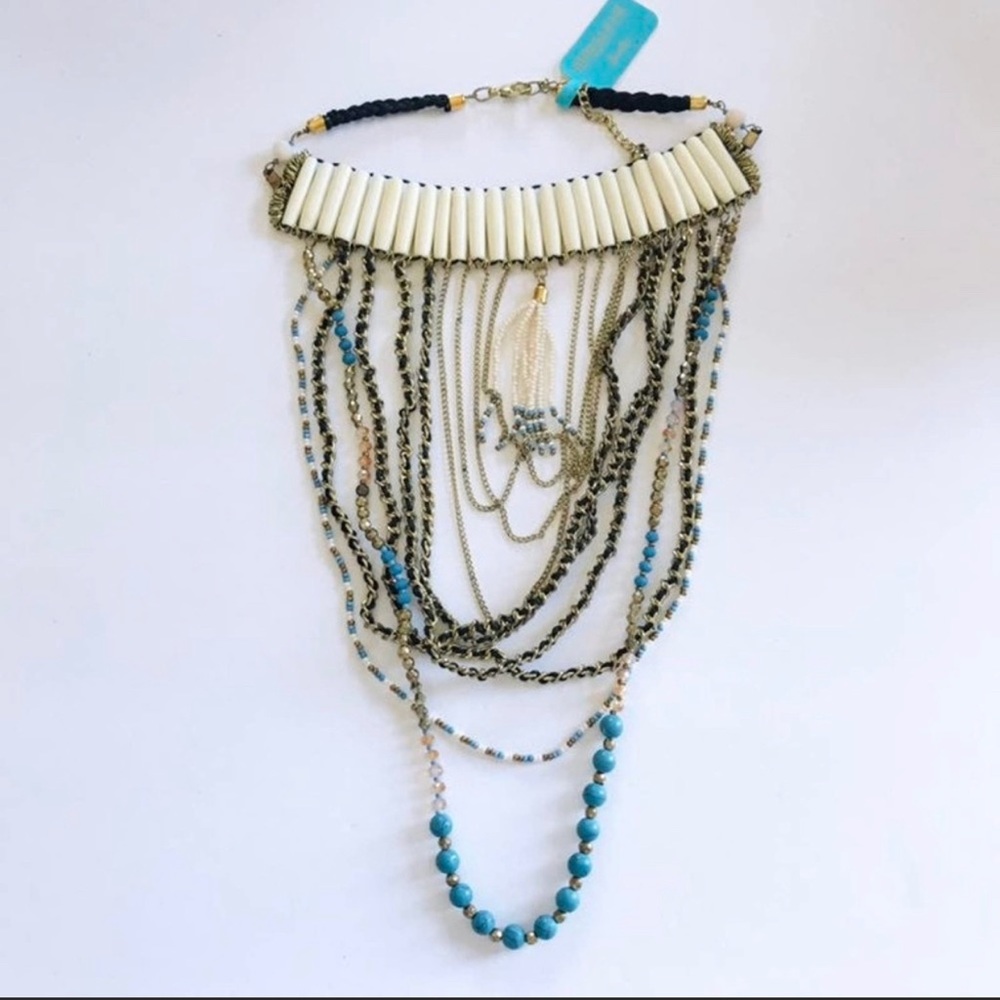 SHIRALEAH Selena Beaded Choker Necklace NWT NEW ANTHROPOLOGIE Boho Jewelry